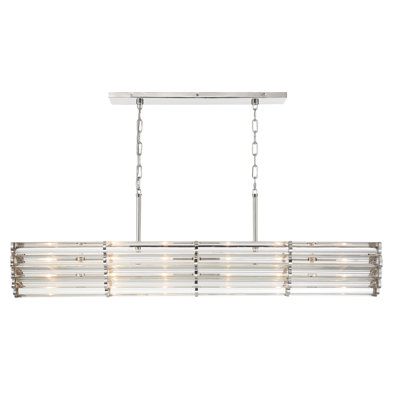 Lustre linéaire en nickel poli 6 lumières Charlii Langdon For Mercer41