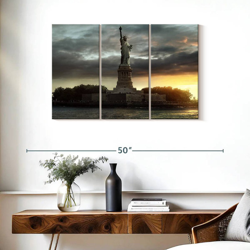 Storm Clouds At Liberty Statue, 24" H x 38" W