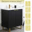 Ensemble de meuble-lavabo simple 30 po noir (avec lavabo en céramique) Modern