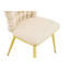 Fauteuil d'appoint ergonomique capitonné avec pieds brillants, fauteuil de salle à manger et meuble-lavabo peu encombrant-132814000