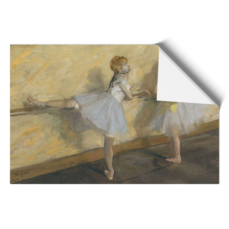 Ballet Ballerina Dancers Practicing At The Bar by Edgar Degas - No Frame Painting, 42cm H x 59cm W x 0.1cm D