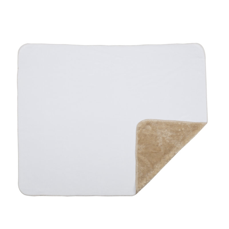 Throw Blanket, White/Beige, 50" H x 60" W x 2.2" D