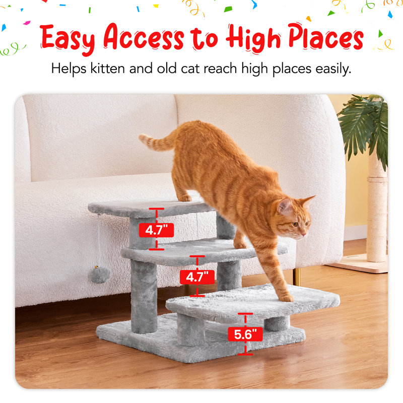 Escalier pour animaux 15 po H, Gris clair