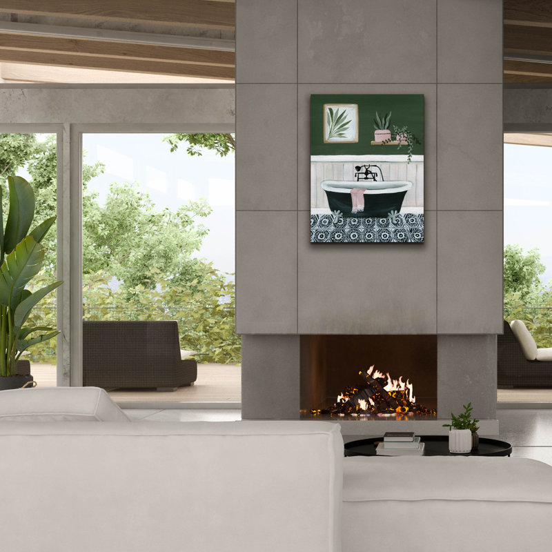 «Green Bathroom 1» par Yvette St. Amant, art mural sur toile, 12 po x 16 po, H 34 po x l 26 po x P 1,5 po