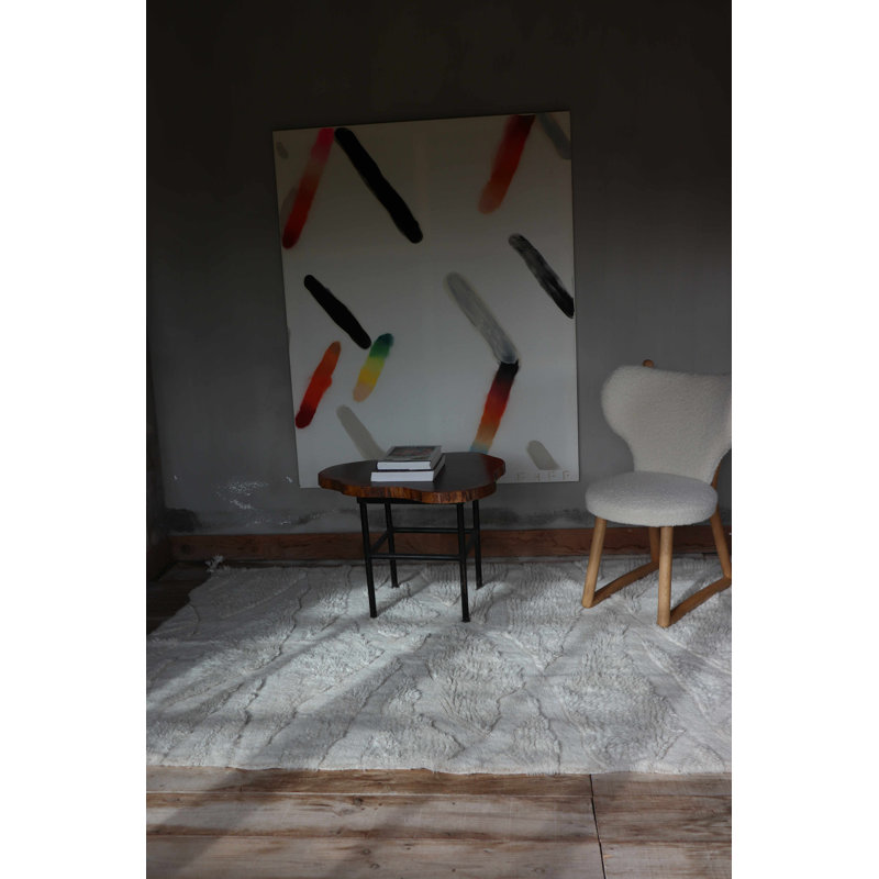 Africa Hand Tufted Wool Area Rug in Natural/Champagne/Arabesque, Rectangle 6'7" x 9'10"