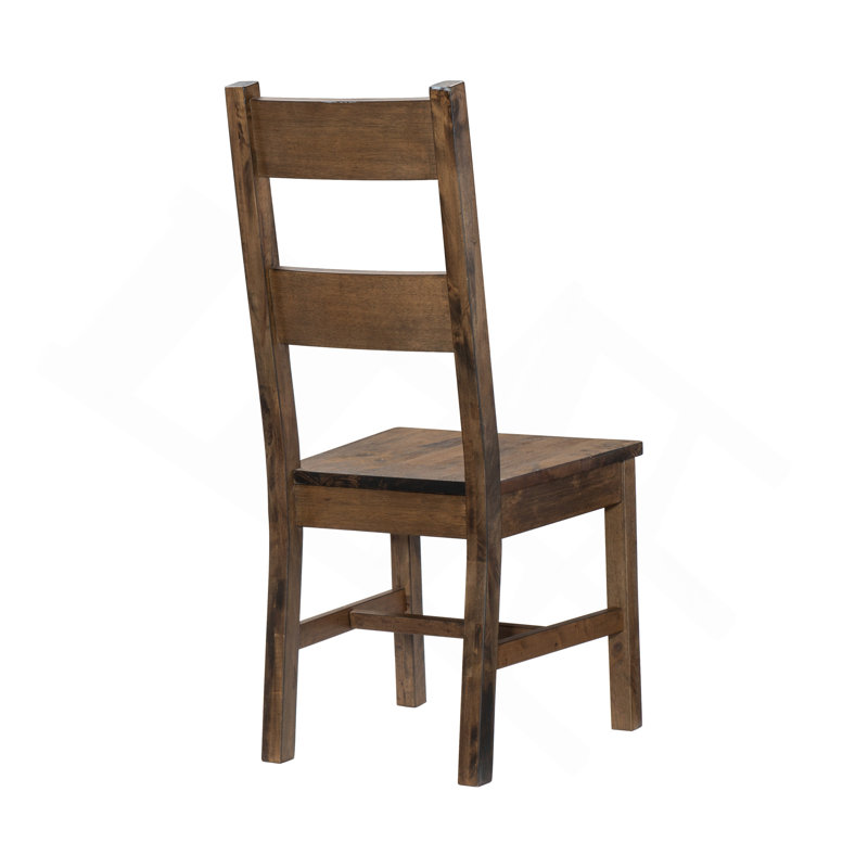 Ensemble de 2 chaises de salle à manger Classic Design transitionnel classique en bois d'hévéa massif bruni
