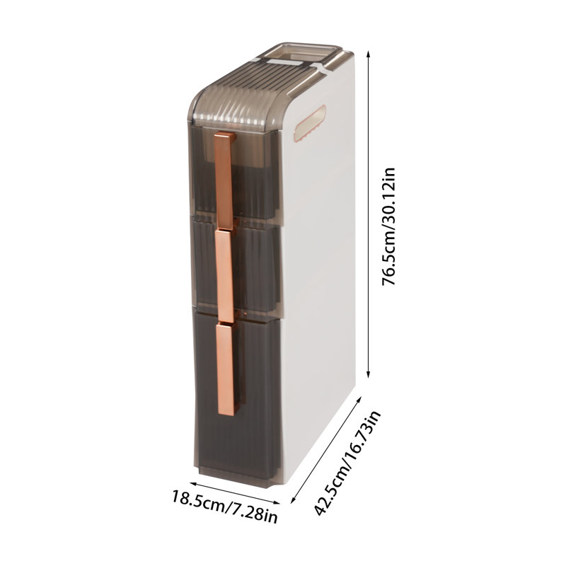 Armoire de rangement étroite en plastique 3 tiroirs