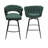 26" Swivel Bar Stools Set Of 2 – Suede Upholstered Counter Stools With Woven Backrest, Metal Base & Footrest-398607360