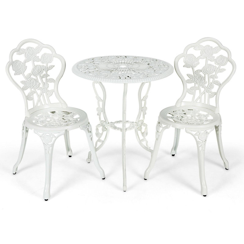 Ensemble bistro en aluminium 24 po Leacross, Blanc