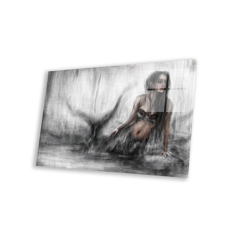 Impression de sirène sur verre acrylique, H 16 po x l 24 po x P 0,25 po