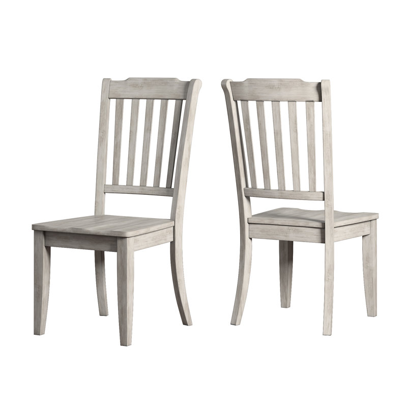 Fortville 16.93'' H Solid Wood Side Chair, Antique White