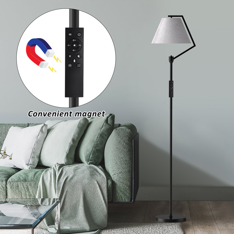 Lampe sur pied arquée avec télécommande et ampoule incluse