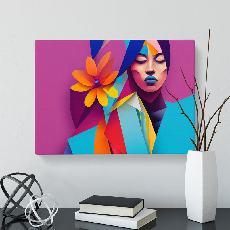 Floral Woman Abstract - Wrapped Canvas, 50cm H x 76cm W x 3cm D