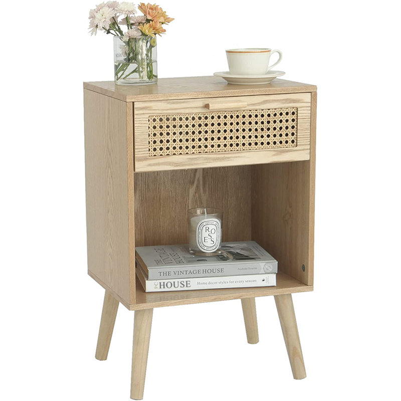 Dattolico 11.8'' W Solid Wood Nightstand, Natrual