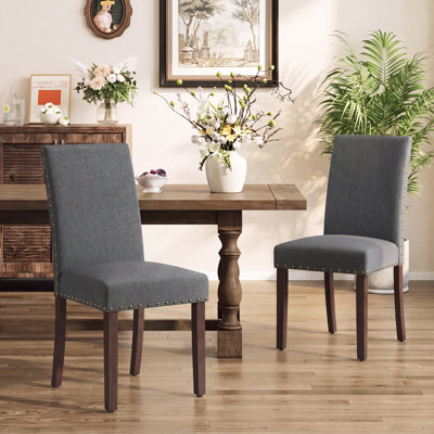 Bontrager 20'' H Linen Dining Chair - Upholstered Parsons Side Chair