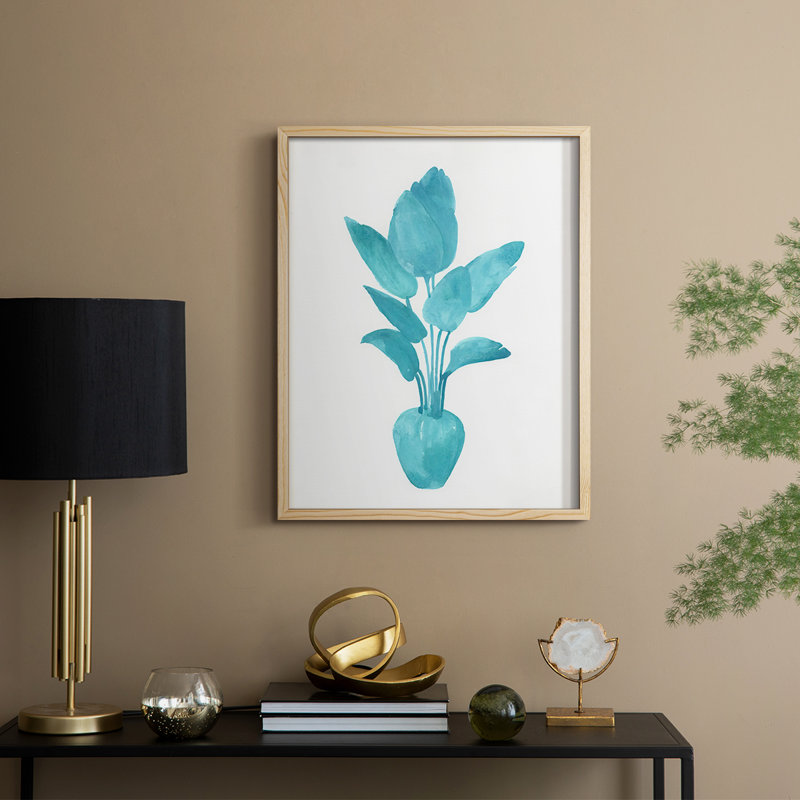 «Watercolor House Plant II», reproduction encadrée - bois massif, H 11 po x l 9 po