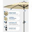 Parasol de patio 10 pi avec lumières solaires, grand parasol de table d'extérieur-762117156