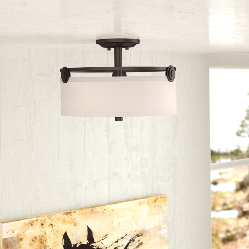 Manningtree Semi Flush Mount, Old English Bronze