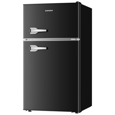 BANGSON 3.2 CU.FT Small Refrigerator with Freezer, Door Handle, Bottle Opener, For Bedroom, Dorm, Office, Home, Garage or RV,White