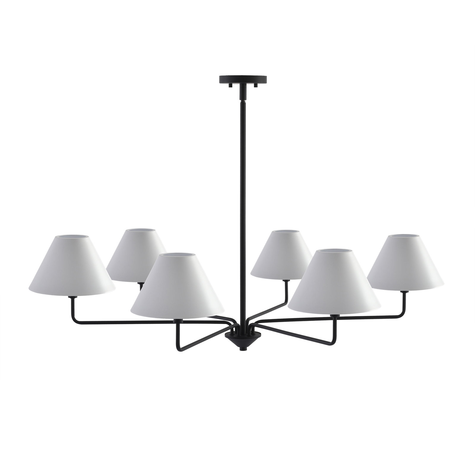  6 - Light Transitional Metal Dimmable Chandelier, Matte Black