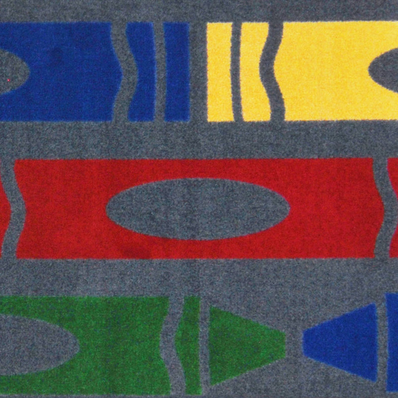 Playful Patterns Jumbo Crayons Area Rug, Rectangle 3'10" x 5'4"