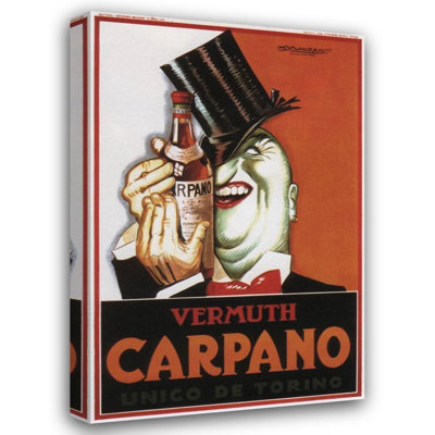 «Red Barrel Studio® Vintage Apple Collection», reproduction d'art sur toile tendue sous le titre Vermouth Carpano