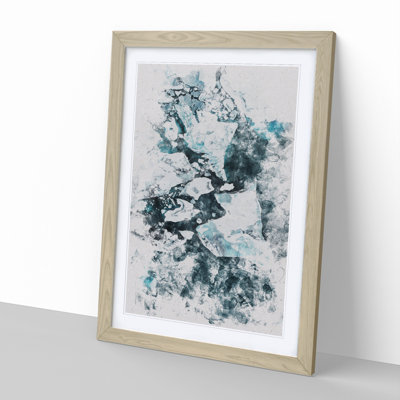 Broken Glacier in Iceland Watercolour - Picture Frame Graphic Art