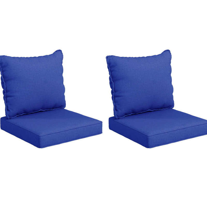 Outdoor Chair Cushion And Pillow , 4 Navy Blue, Comfortable Seating Option Blue Garden Seat 4, Comfort