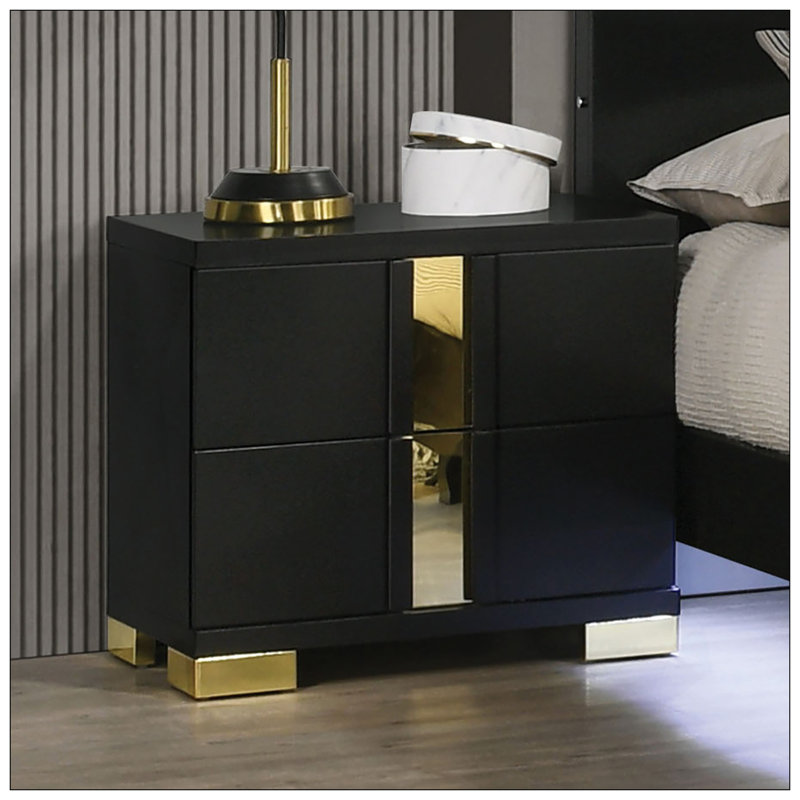 Table de chevet pour chambre à coucher, Noir