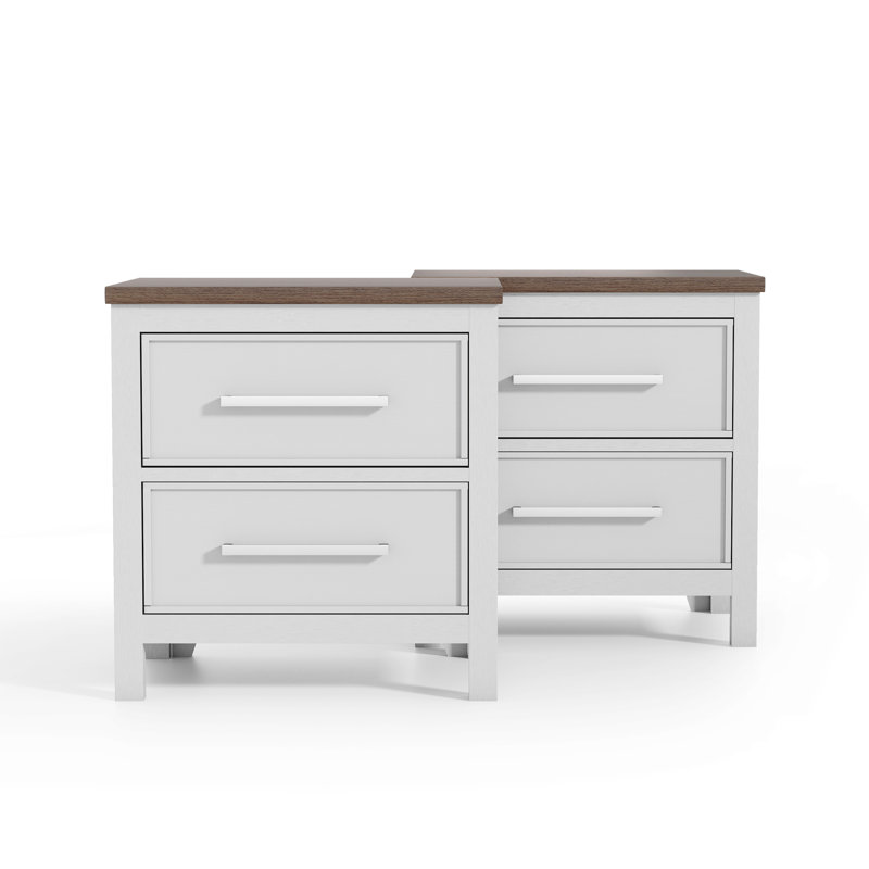 Ensemble de tables de chevet 2 pièces Lonegan, Blanc