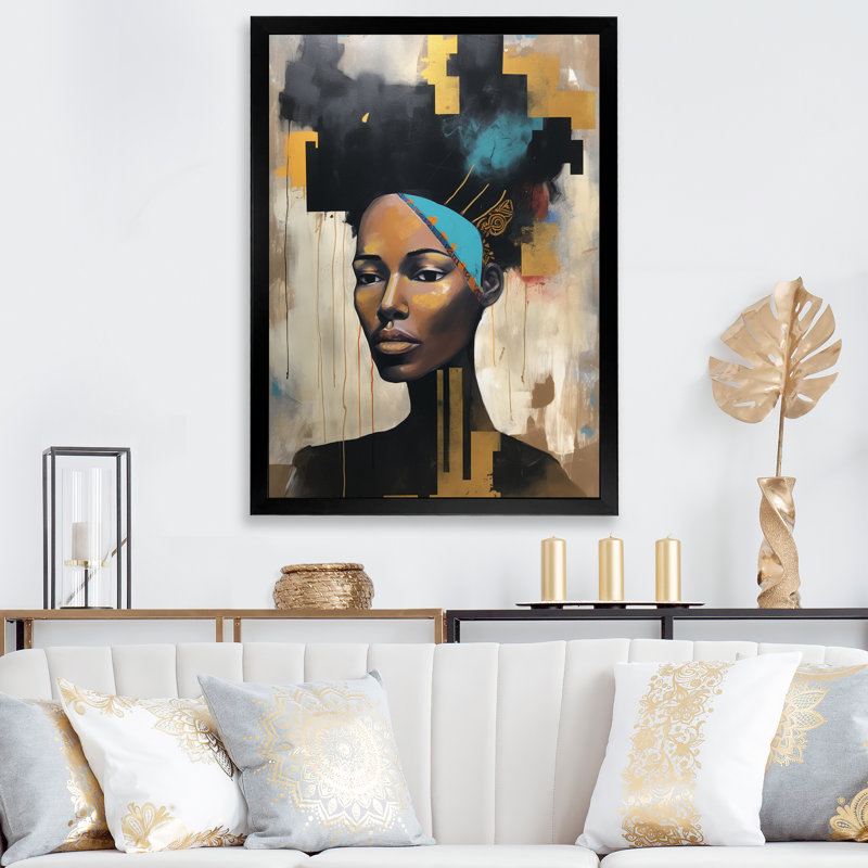 Urban Urban Contemporary African I, Cadre simple noir, H 44 po x l 34 po x P 1,5 po