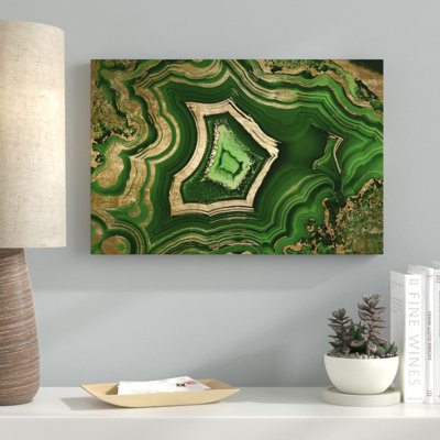 «Abstract Dreaming About Emerald Geode Crystals», impression sur toile tendue