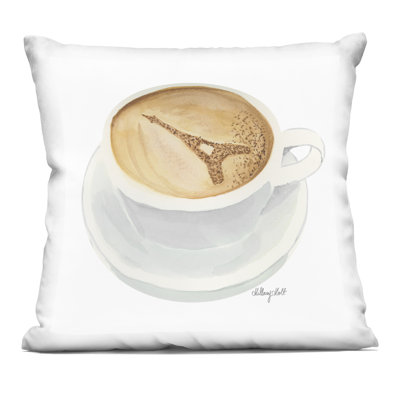 Coussin décoratif Eiffel Tower Latte, imprimé par Hillary Holt