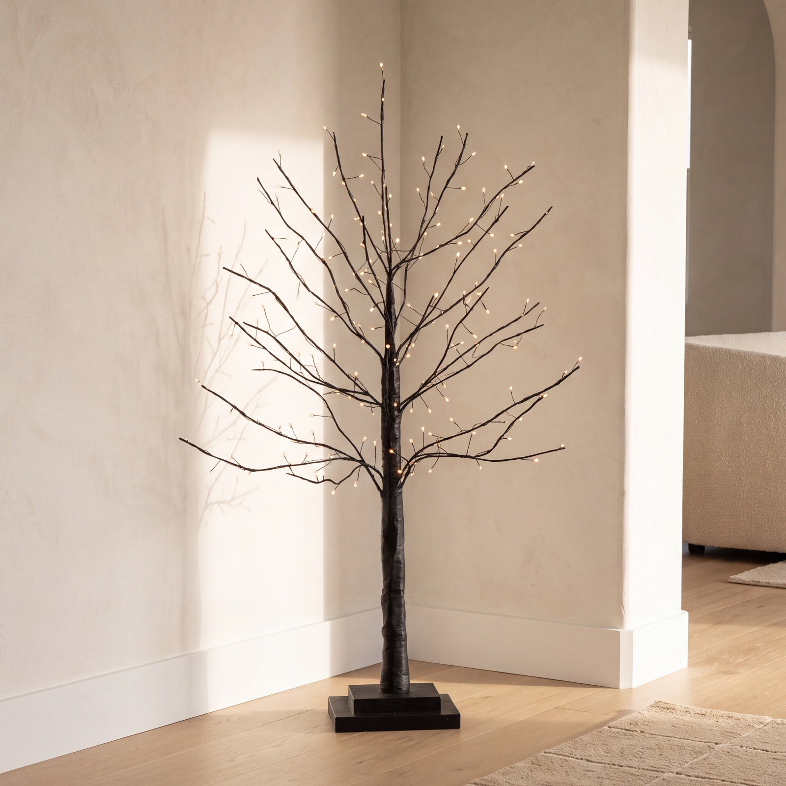 2' Pre-Lit Halloween Black Twig Tree