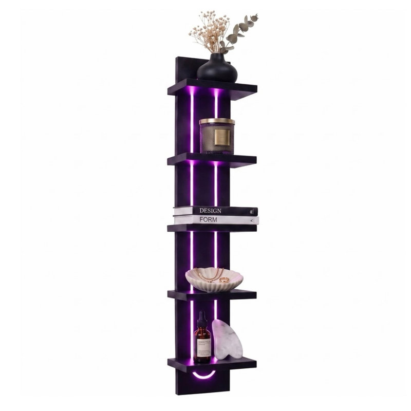 5 Tier Wall Shelf with Lights