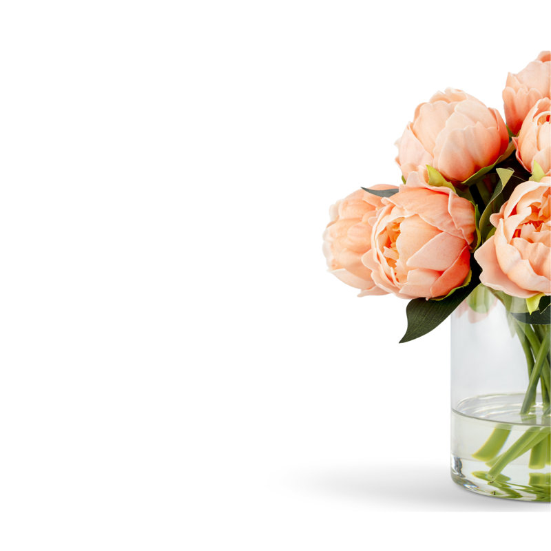 Giverny RealTouch Peony Arrangement, Peach