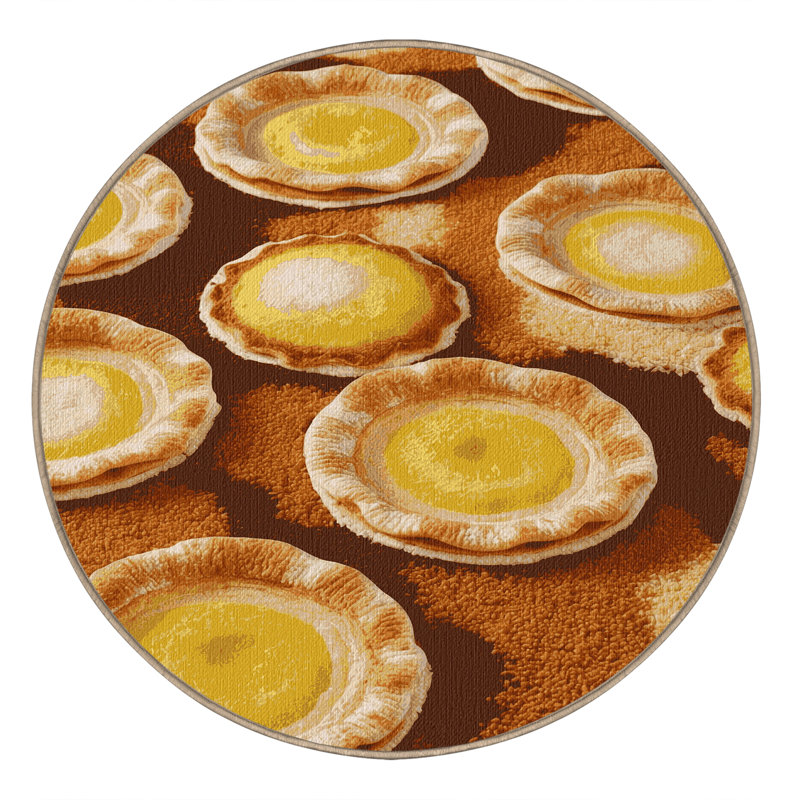  Tapis lavable et pastel de nata, Rond 4 pi
