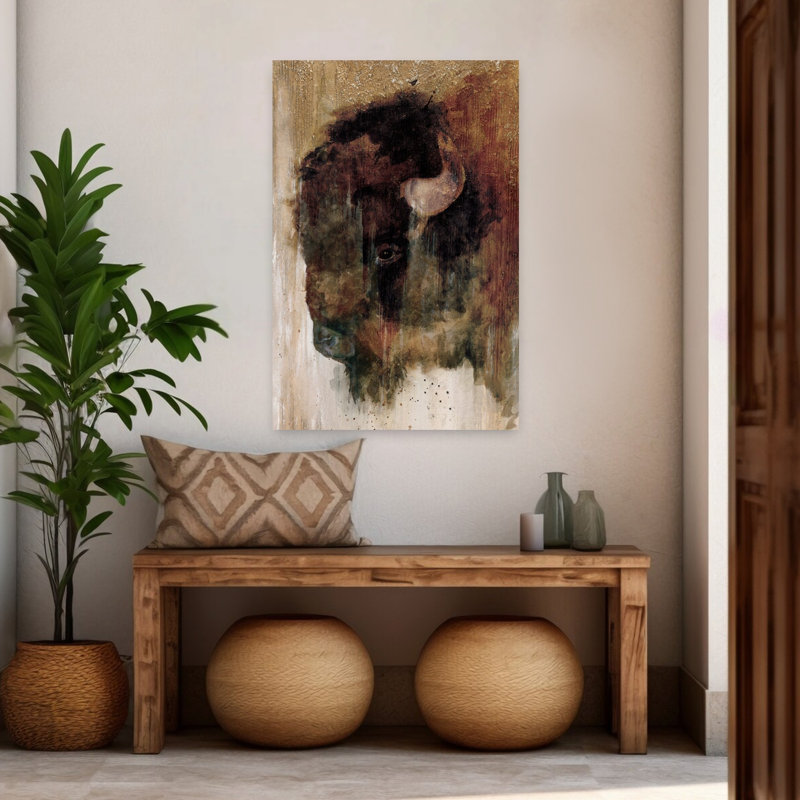Illusion d'art abstrait contemporain Buffalo, H 48 po x l 32 po