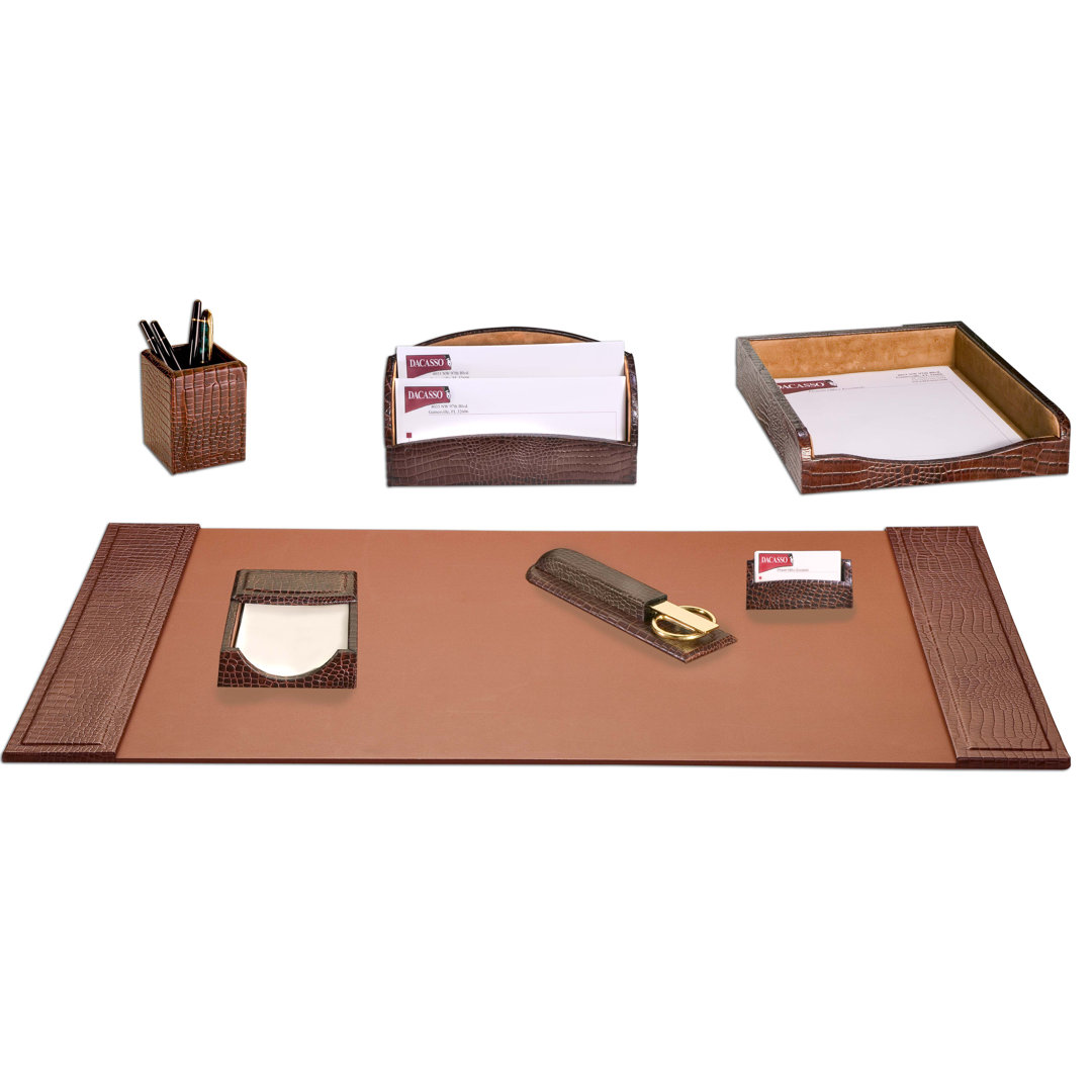 Faulks Leather Desk Organizer Set Astoria Grand 