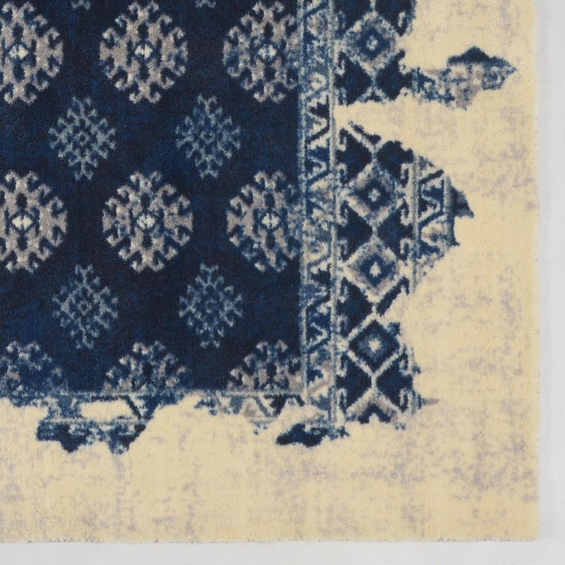Tapis bleu marine / beige Freetown, Rectangle 5 pi 6 po x 8 pi 6 po