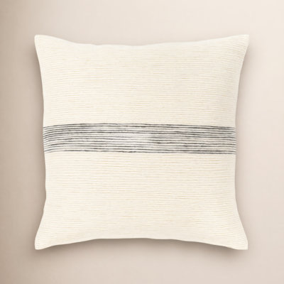 Cason Striped Cotton Blend Reversible Throw Pillow