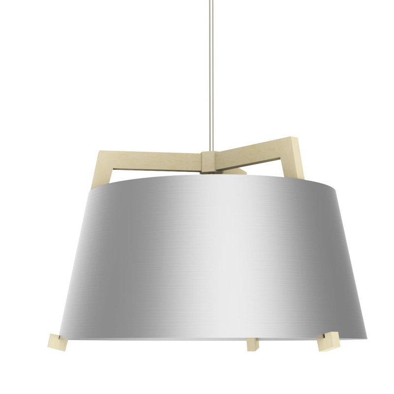 Ignis Pendant, 11.5" H x 17" W, Dark Stained Walnut/Distressed Brass, 3500K LED w/ Diffuser - Rigid