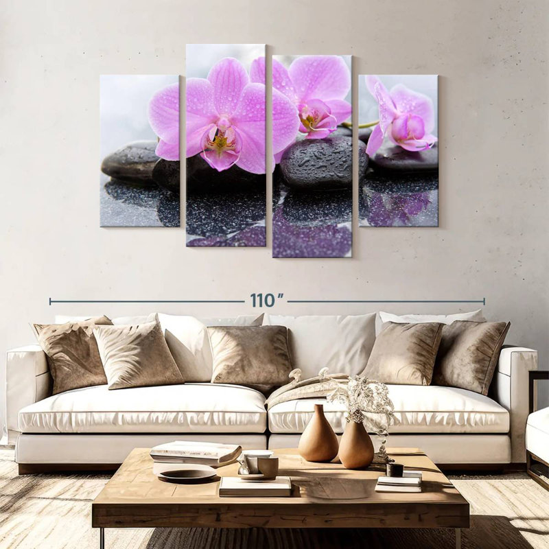 Harnek Dewy Zen Orchids, 54" H x 84" W