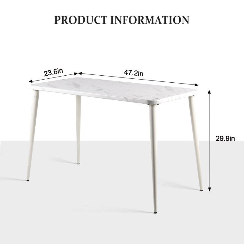 Indara Rectangular Metal Outdoor Dining Table , 47.2'' in. W 23.6'' in. D