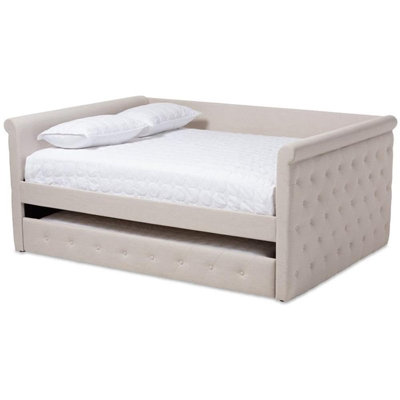  Karine Mid-Century Modern Walnut Brown Finished Wood Queen Size Platform Bed
