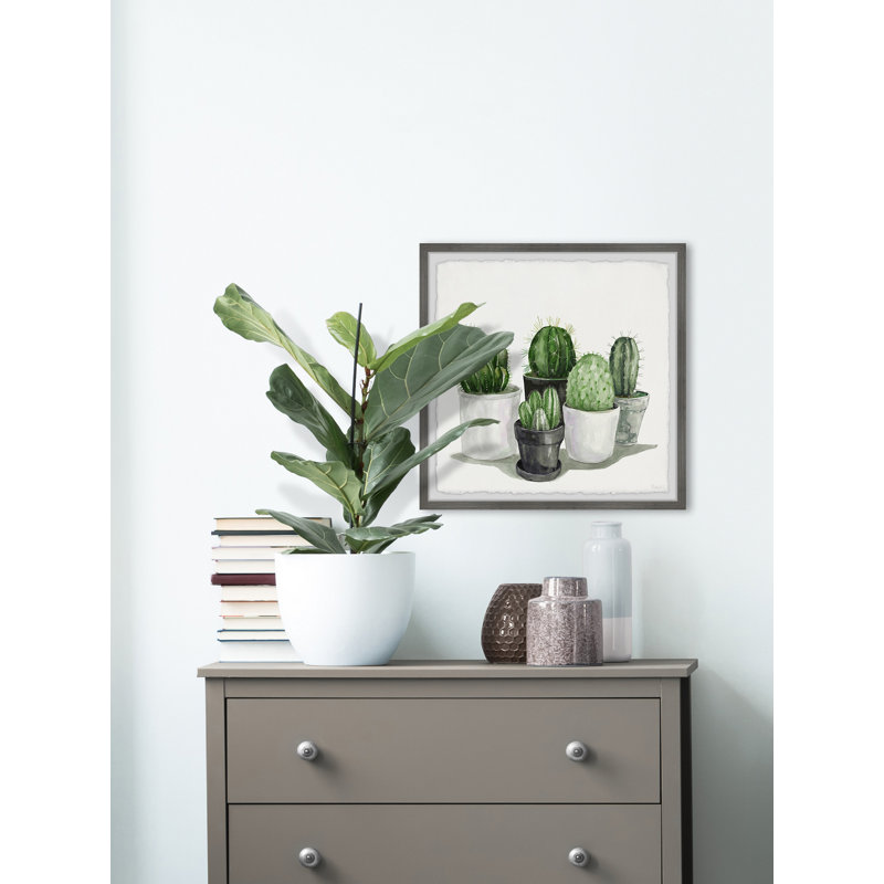 Pointy Spikes Succulents by Parvez Taj - Single Picture Frame Painting, 30cm H x 30cm W