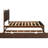 Walnut Queen Platform Bed With Efficient Storage And Twin Xl Pull-Out Superior Capacious Practical Function Pull-Out,