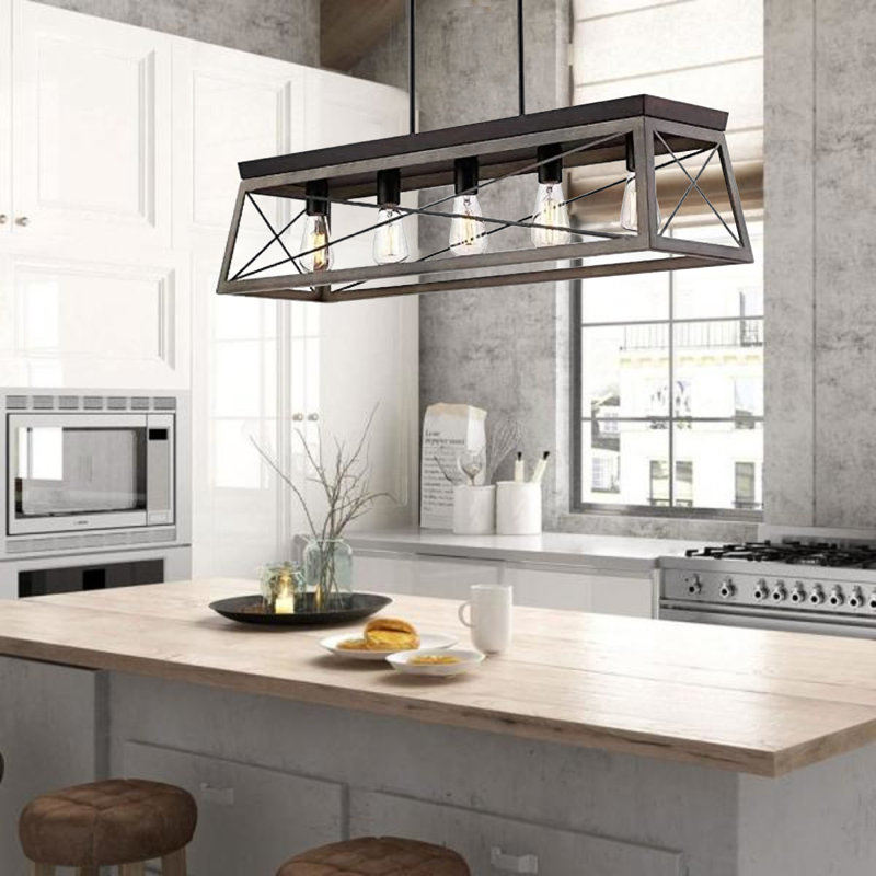 Luminaire suspendu linéaire pour îlot de cuisine à 5 lumières 35,6 pouces Seelyville