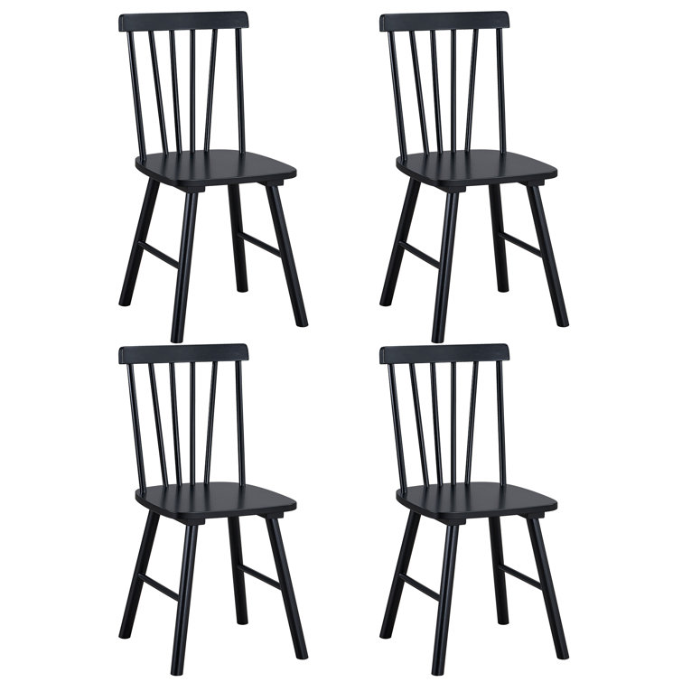 Phaong 17" Wide Mid-Century Modern Windsor Back Wood Modern Dining Chairs(Set of 4)