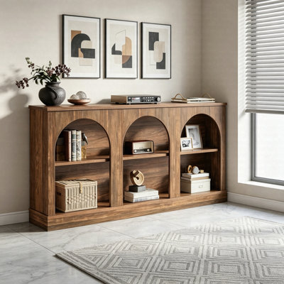 62.99" Farmhouse TV Stand With Storage Cabinets, Media Console For Up To 65-Inch TV, Rustic Entertainment Center